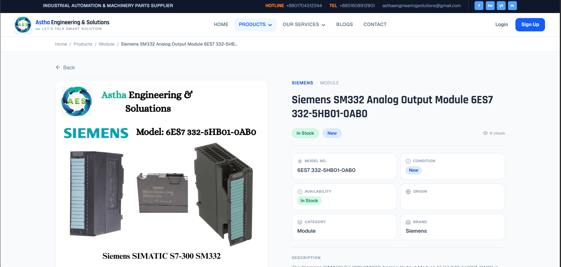 Astha Engineering & Solutions — screenshot